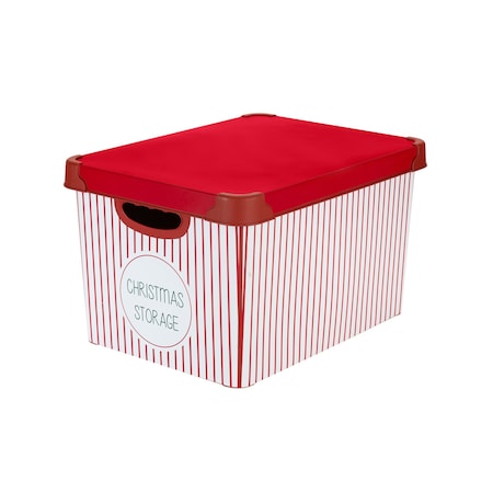 Simplify Christmas Storage Stripe Design 60 Ornament Storage Tote Bin 9081-E